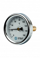 Термометр биметаллический с погружной гильзой Stout SIM-0002-635015, диаметр 63 мм, 160 °С, штуцер 50 мм 