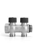 Коллектор с регулировочными клапанами Varmega VMMM03-C06152 1", на 2 выхода 3/4"ЕК, хромированный 