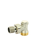 Запорный радиаторный клапан (вентиль) ручной регулировки Uni-fitt Thermo 179N2300 1/2"х3/4"EK НР-НР, угловой, с подключением ЕК 