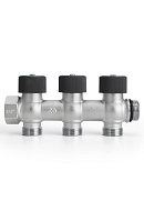 Коллектор с регулировочными клапанами Varmega VMMM03-C05153 3/4", на 3 выхода 3/4"ЕК, хромированный 