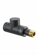 Запорный радиаторный клапан (вентиль) ручной регулировки Oventrop 1167032, DN15, 1/2" ВР-НР, Combi E, прямой, черный антрацит 