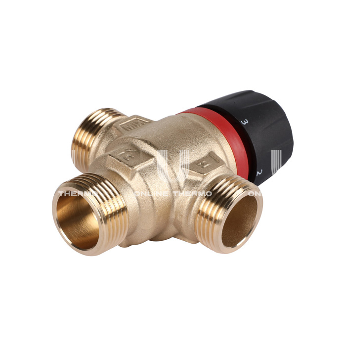 Термостатический смесительный клапан Rommer RVM-0122-166020 НР 3/4", Kvs 1.6, PN5, 35-60°C 