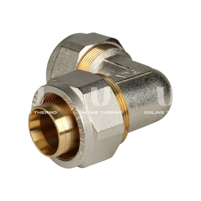 Угольник (угол) 90° равнопроходной Stout SFS-0003-003232 32x32, никелированный, компрессионный 