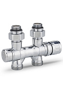 Узел нижнего подключения Varmega VMDV25-400415, 1/2"х3/4"EK, универсальный, хром 