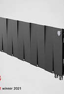Биметаллический дизайн радиатор Royal Thermo PianoForte 200 Noir Sable (черный) VDR - 18 секций, нижнее правое подключение 