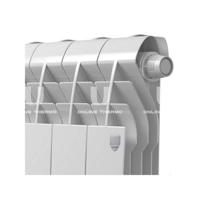 Биметаллический радиатор Royal Thermo BiLiner 350 Bianco Traffico (белый) VR - 8 секций, нижнее подключение 