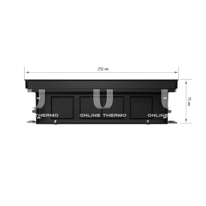Конвектор внутрипольный Royal Thermo ATRIUM RT-A-75/250/3000-DG-U-LB, с естественной конвекцией, без вентилятора 