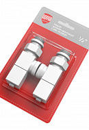 Комплект дизайнерских радиаторных осевых клапанов ручной регулировки Royal Thermo Cube RTE 56.0003 1/2" ВР-НР, белый, 2 шт. 
