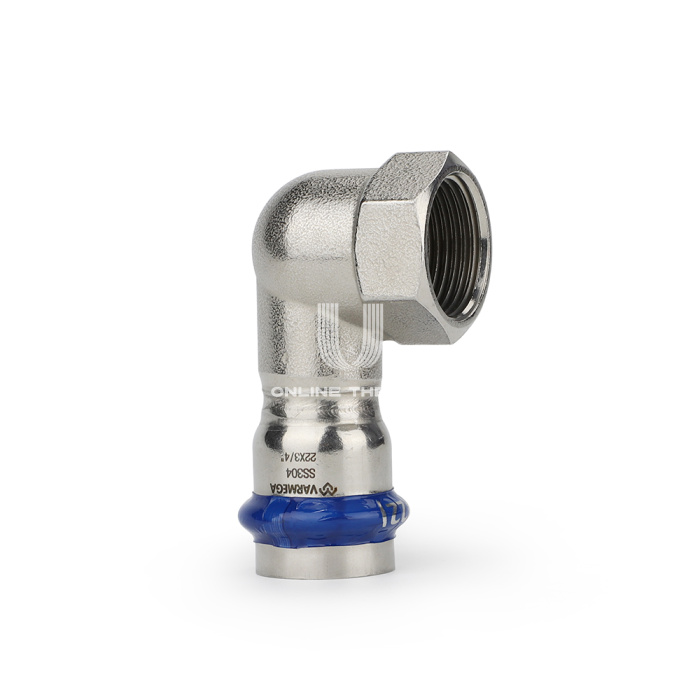 Угольник раструбный Varmega Inox Press с внутренней резьбой VM714001804, 18×1/2" 