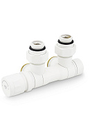 Узел нижнего подключения Varmega VMDV25-100415, 1/2"х3/4"EK, универсальный, белый 