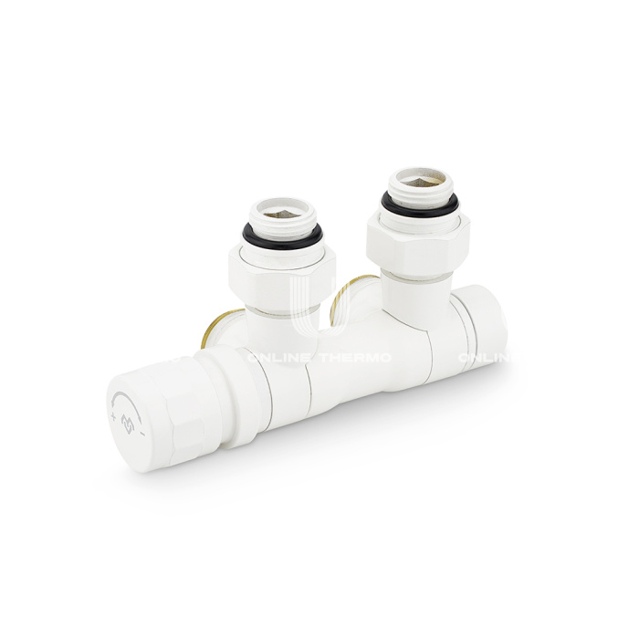 Узел нижнего подключения Varmega VMDV25-100415, 1/2"х3/4"EK, универсальный, белый 