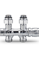 Узел нижнего подключения Varmega VMDV25-400415, 1/2"х3/4"EK, универсальный, хром 