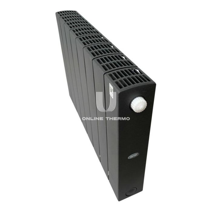 Биметаллический радиатор секционный Rifar Supremo Ventil 350 SVR, нижнее правое подключение - 10 секций, антрацит 