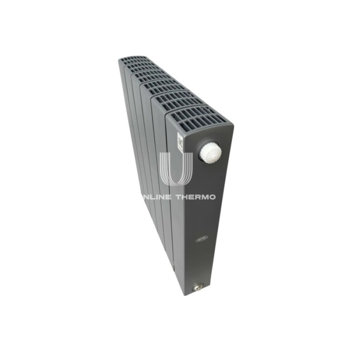 Биметаллический радиатор секционный Rifar Supremo Ventil 500 SVR, нижнее правое подключение - 12 секций, титан 