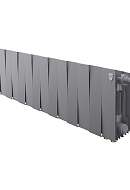 Биметаллический дизайн-радиатор Royal Thermo PianoForte 200 VR80, серый - 14 секций, нижнее подключение 