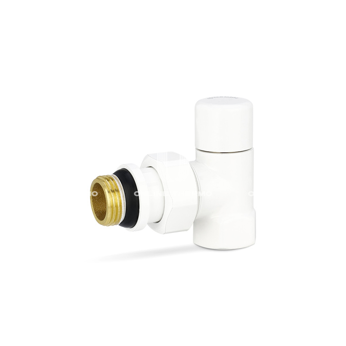 Запорный радиаторный клапан Varmega VMDV03-110404, 1/2" ВР-НР, угловой, белый 
