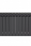 Биметаллический радиатор секционный Rifar Monolit 500, боковое подключение - 10 секций, антрацит 