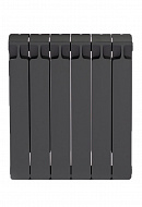 Биметаллический радиатор секционный Rifar Monolit 500, боковое подключение - 6 секций, антрацит 