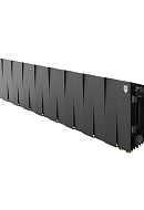 Биметаллический дизайн-радиатор Royal Thermo PianoForte 200 VR80, черный - 18 секций, нижнее подключение 