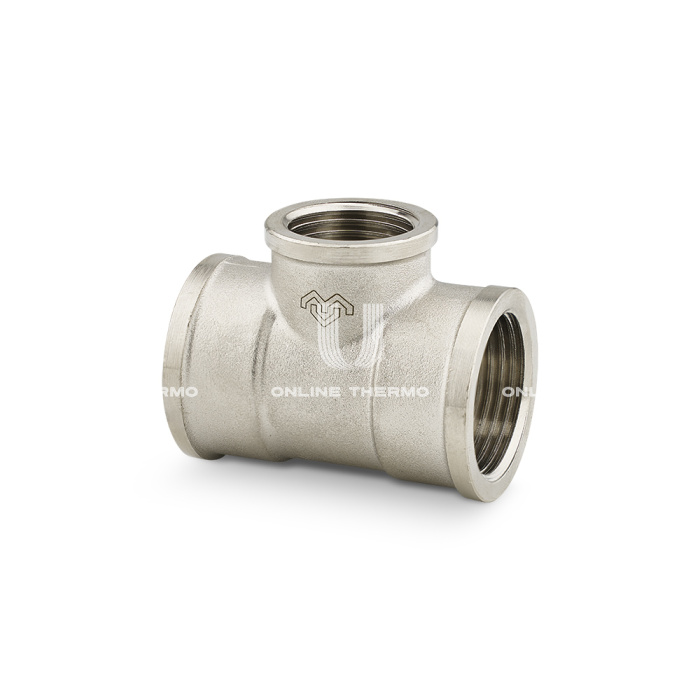 Тройник переходной с внутренней резьбой Varmega ВР 3/4"x1/2"x3/4", VMTF10-N050405, никелированный 