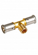 Тройник с наружной резьбой Henco 14P-260526, 26x3/4"x26, латунь, пресс-фитинг 