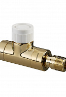 Термостатический клапан (терморегулятор) Oventrop 1163172, DN15, 1/2" ВР-НР, серия E, прямой, позолоченный, с преднастройкой 