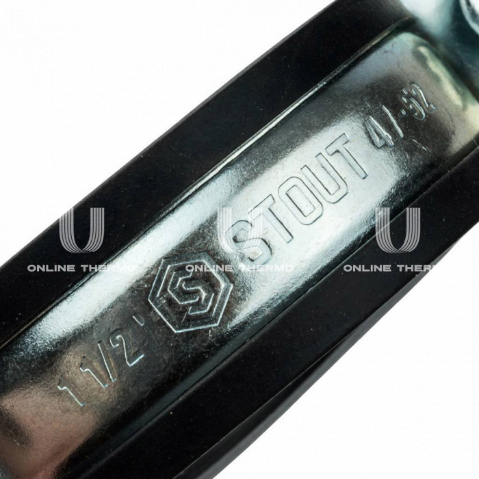Одинарный хомут для труб Stout SAC-0020-100112, в комплекте хомут, шпилька-шуруп, дюбель пластиковый 1 1/2" (47-52) 