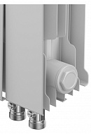 Биметаллический дизайн радиатор Royal Thermo PianoForte 500 Bianco Traffico (белый) VDR80 - 6 секций, нижнее правое подключение, 80мм 