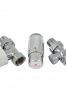 Комплект Schlosser Standard Mini из термостатического и запорного клапана 1/2"х1/2" ВР-НР и термоголовки Mini Diamant М30х1.5 602200061, прямой, без преднастройки 