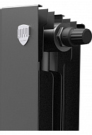 Биметаллический дизайн радиатор Royal Thermo PianoForte 500 Noir Sable (черный) VDR80 - 14 секций, нижнее правое подключение, 80 мм 