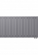 Биметаллический дизайн радиатор Royal Thermo PianoForte 500 Silver Satin (серый) VDR80 - 14 секций, нижнее правое подключение, 80 мм 
