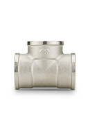 Тройник равносторонний с внутренней резьбой Varmega ВР 1 1/2", VMTF09-N080808, никелированный 