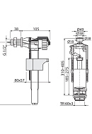 Выпускной комплект Alcaplast SA2000K 1/2" CHROM со стоп-кнопкой (A16-1/2" + A2000), для керамических бачков 