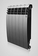 Биметаллический дизайн радиатор Royal Thermo BiLiner 500 Silver Satin (серый) - 6 секций, боковое подключение 