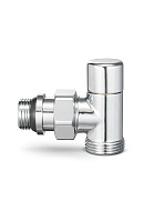 Запорный радиаторный клапан Varmega VMDV03-410415, 1/2"×3/4"ЕК НР, угловой, хромированный 