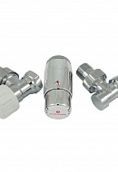 Комплект Schlosser Standard Mini из термостатического и запорного клапана 1/2"х1/2" ВР-НР и термоголовки Mini Diamant М30х1.5 602200060, угловой, без преднастройки 