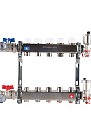 Распределительный коллектор (группа) для отопления Rommer RMS-3210-000005 ВР 1", на 5 контуров 3/4" EK, нержавеющая сталь 