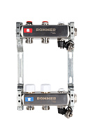 Распределительный коллектор (группа) для отопления Rommer RMS-3201-000002 ВР 1", на 2 контура 3/4" EK, нержавеющая сталь 