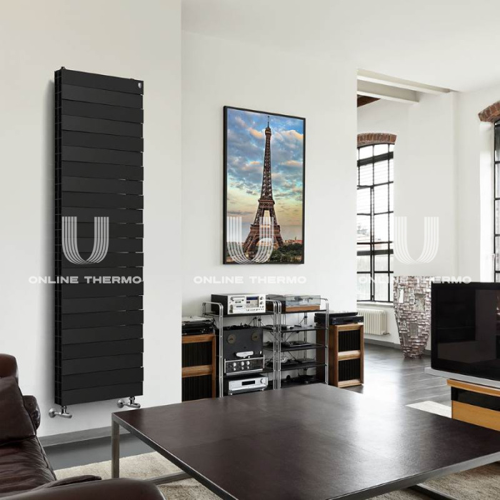 Биметаллический дизайн радиатор Royal Thermo PianoForte Tower 500 Noir Sable (черный) - 22 секции, нижнее / верхнее раздельное подключение 