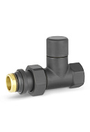 Запорный радиаторный клапан Varmega VMDV04-210404, 1/2" ВР-НР, прямой, черный 