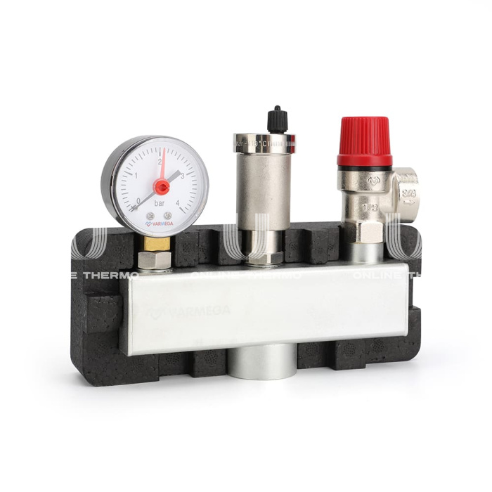 Группа безопасности котла Varmega VMSG05-M306030, 1", 3 бар, сталь, до 50 кВт, с термоизоляцией 