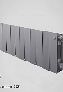 Биметаллический дизайн радиатор Royal Thermo PianoForte 200 Silver Satin (серый) - 18 секций, боковое подключение 