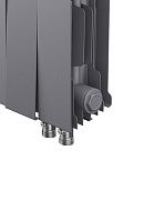 Биметаллический дизайн радиатор Royal Thermo PianoForte VD 200 Silver Satin (серый) VDR80 - 18 секций, нижнее правое подключение, 80мм 