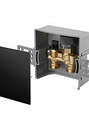 Набор терморегулятора Oventrop Unibox E RTL 1022761, 20-40°C, крышка черное стекло 
