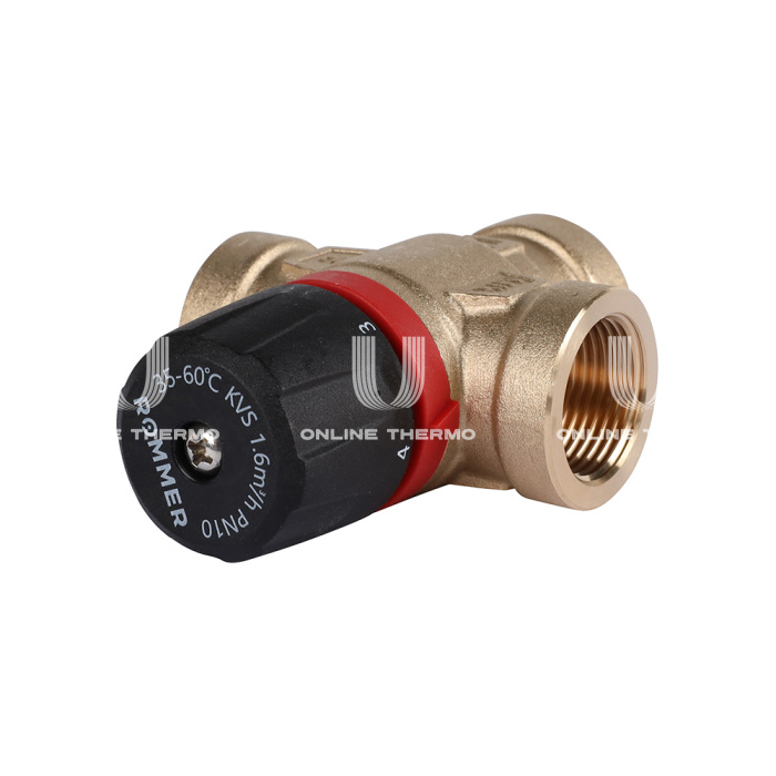 Термостатический смесительный клапан Rommer RVM-0112-166020 ВР 3/4", Kvs 1.6, PN5, 35-60°C 