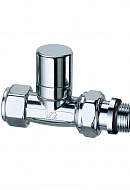 Запорный радиаторный клапан ручной FAR FL 0205 12P, 1/2" М24х19 НР-НГ, прямой, с антипротечкой, хром 