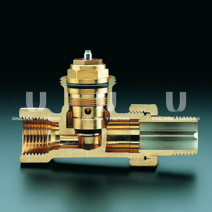 Термостатический клапан (терморегулятор) Oventrop 1180704, DN15, 1/2" ВР-НР, серия AF, прямой, с преднастройкой 