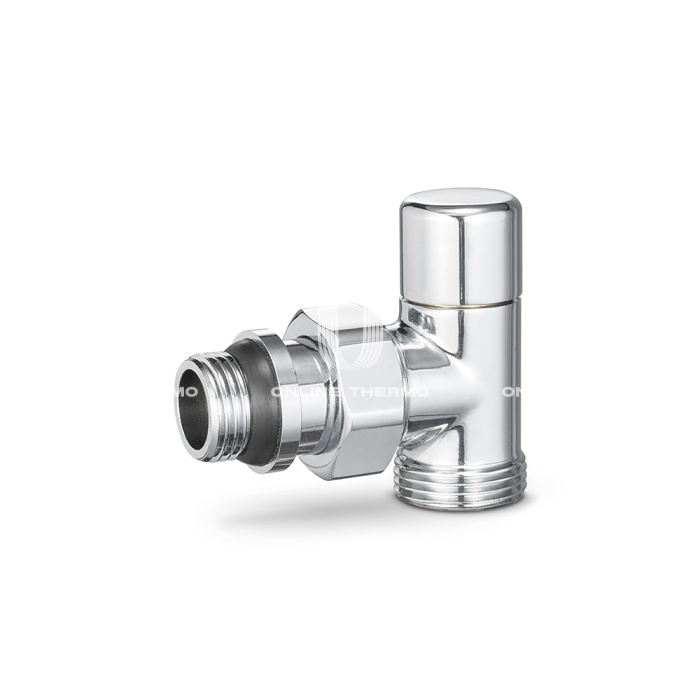 Запорный радиаторный клапан Varmega VMDV03-410415, 1/2"×3/4"ЕК НР, угловой, хромированный 