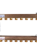 Распределительный коллектор (группа) для отопления Watts HKV/A-8 10004550 ВР 1", на 8 контуров 3/4" ЕК, латунь, нерегулирующий 