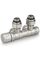 Узел нижнего подключения Varmega VMDV25-500415, 1/2"х3/4"EK, универсальный, матовый никель 